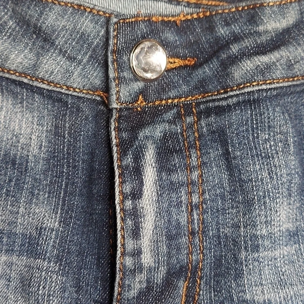 Decibel Women's Distressed Jeans with Rhinestones